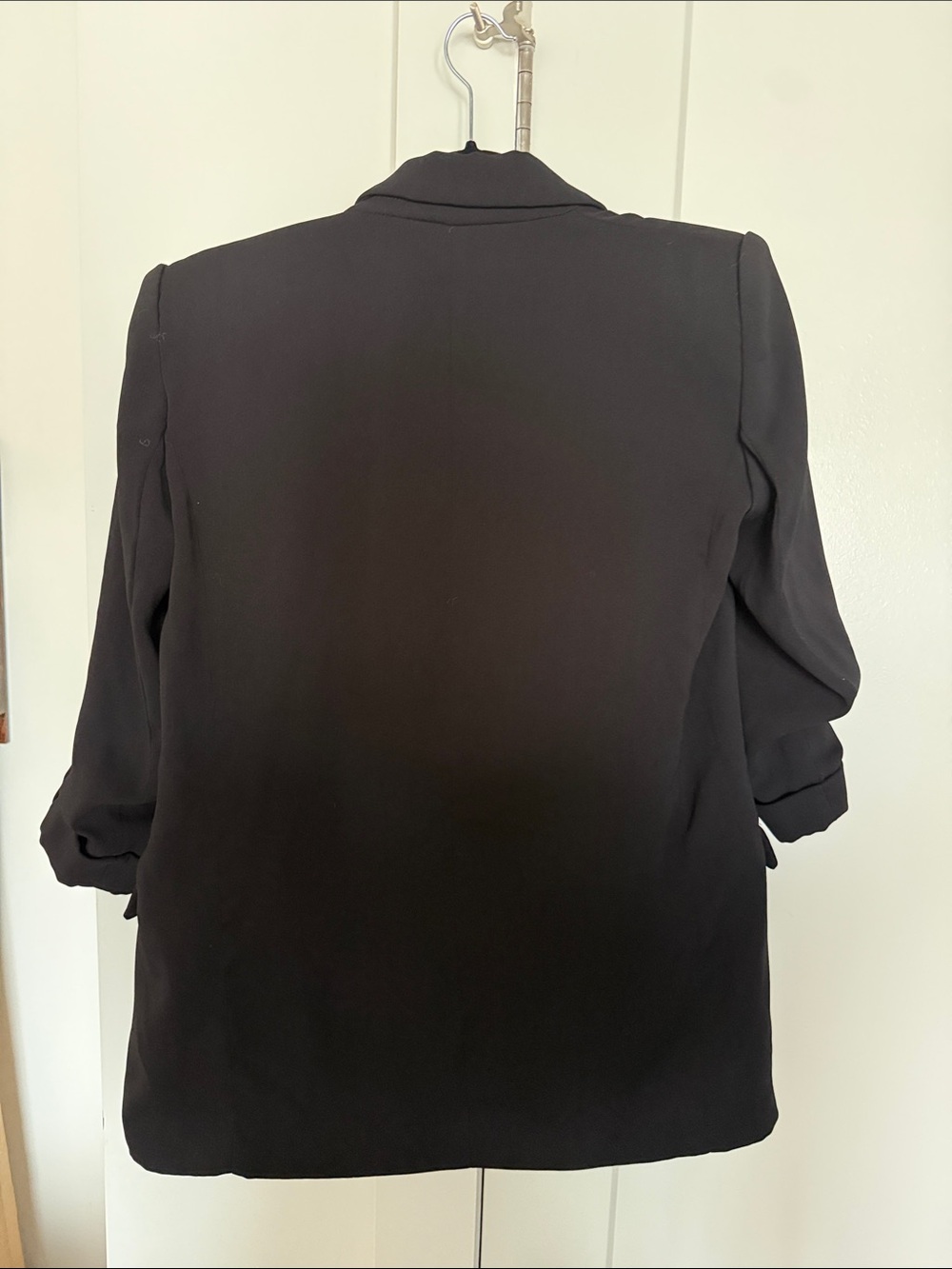 Zara Black Open Front 3/4 Sleeve Blazer - Picture 5 of 7